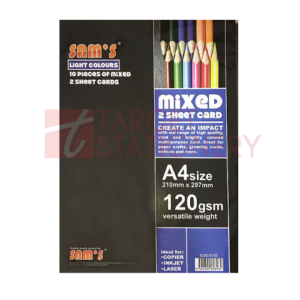 SAMS 120GSM 2 SHEET CARD 10S L.ASST