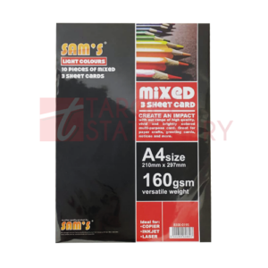 SAMS 3 SHEET CARD 10S LIGHT ASST