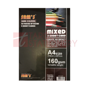 SAMS 3 SHEET CARD 10S DARK ASST