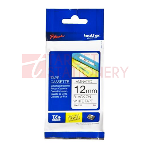 BROTHER 12MM TAPE (BLACK ON WHITE)