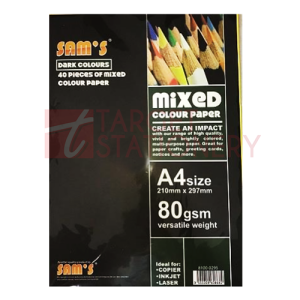 SAMS COLOUR PAPER DARK ASST 40S
