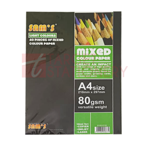 SAMS COLOUR PAPER LIGHT ASST 40S